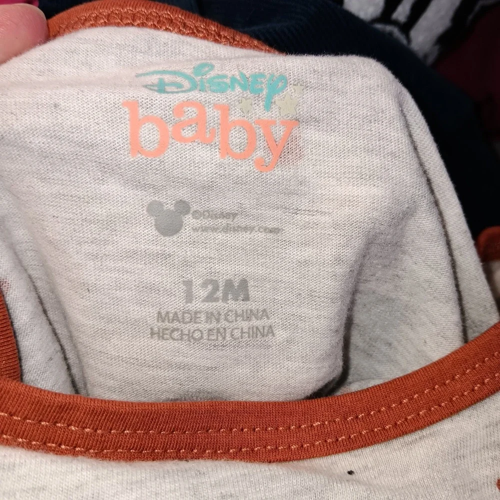 Disney Baby Mickey Mouse Overall Set Corduroy Long Sleeve Shirt 12M Snap‎ Legs